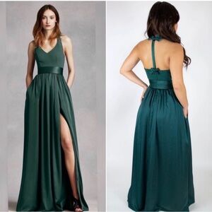 White by Vera Wang halter neck bridesmade dress